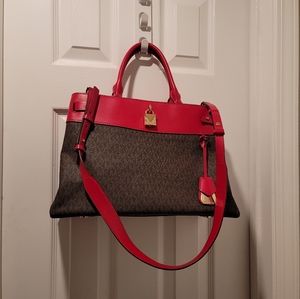 Like new! Micheal Kors brown and red purse
